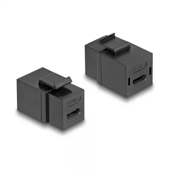 DeLOCK Keystone modulis USB 2.0 Type-C ligzda–ligzda melns