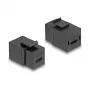 DeLOCK Keystone modulis USB 2.0 Type-C ligzda–ligzda melns
