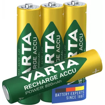 VARTA HR03 AAA uzlādējamā akumulatora baterija Accu Power 800 mAh 56703 4 gab. Zaļš