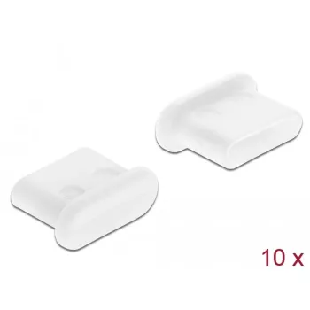 USB Type-C ligzdas aizsargvāciņš DeLOCK 64095, 10 gab., balts