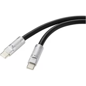 Renkforce USB-C® kabelis USB 2.0 USB-C® spraudnis, USB-C® spraudnis 0,50 m melns RF-6056870 (RF-6056870)