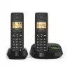 Bezvadu analogais/DECT telefons Gigaset PURE 100A Duo — 2 klausules, skaļrunis, zvanītāja ID, 1,5 collu displejs, melns