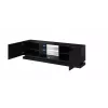Cama TV skapis QIU 200 MDF melns glancēts/melns glancēts