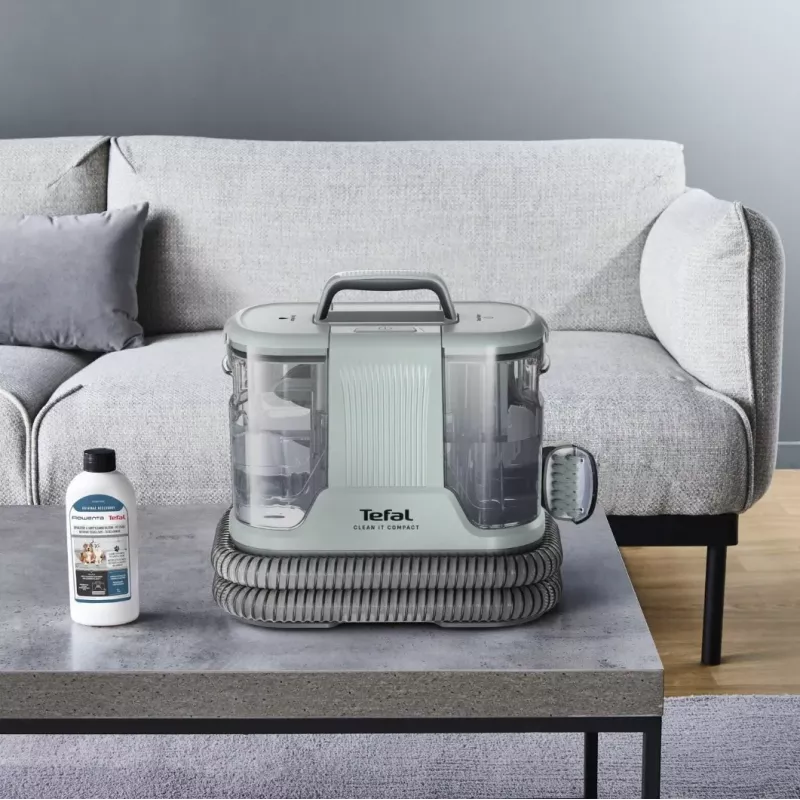 Pārnēsājams traipu tīrītājs Tefal Clean It Compact Pet IZ3020F0 — rokas mīksto mēbeļu un mājdzīvnieku traipu tīrītājs