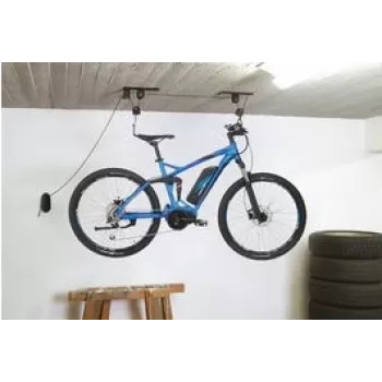 Velosipēdu pacēlājs FISCHER 50386 — pie griestiem stiprināms velosipēdu pacēlājs, kravnesība 30 kg, melns
