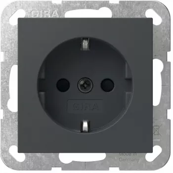 Schuko kontaktligzda Gira System 55, modelis 445328, antracīta apdare