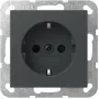 Schuko kontaktligzda Gira System 55, modelis 445328, antracīta apdare