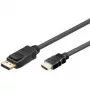 Goobay 1m DP/HDMI DisplayPort kabelis melns 1m savienotājs 1 DisplayPort savienotājs 2 HDMI