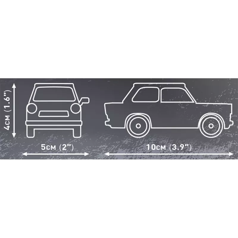Būvēšanas komplekts Cobi Trabant 601 — 72 detaļas, miniatūrais modelis auto