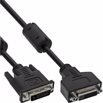 InLine DVI-D kabelis 24+1 M/F, Dual Link, 2 ferīta serdeņi, 3m
