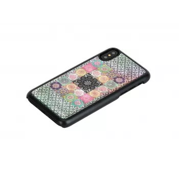 Viedtālruņa vāciņš iKins iPhone XS / XS S — Flower Garden dizains, melns