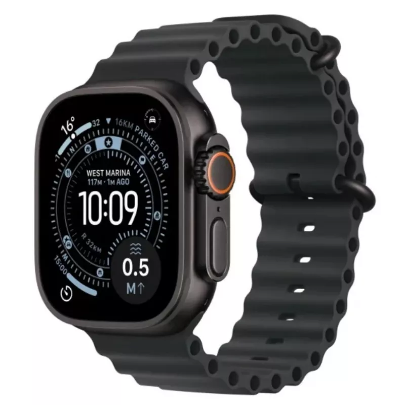 Viedpulkstenis Apple Watch Ultra 3 GPS + Cellular 49mm Melns Titāna Korpuss Melna Okeāna Siksniņa