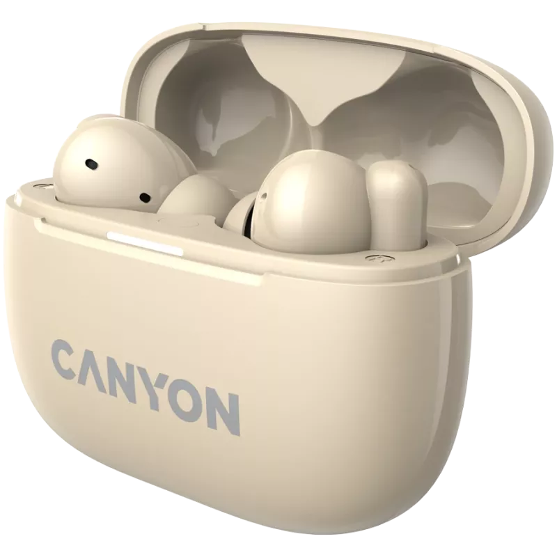Canyon CNS-TWS10BG Bezvadu austiņas un mikrofons True Wireless Stereo (TWS) Iekšauss zvaniem/mūzikai/sportam/ikdienas lietošanai USB Type-C Bluetooth Bēšs (CNS-TWS10BG)