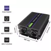 Jaudas pārveidotājs QOLTEC Monolith 3000 MS Wave, 12V→230V, 1500/3000W, ar USB