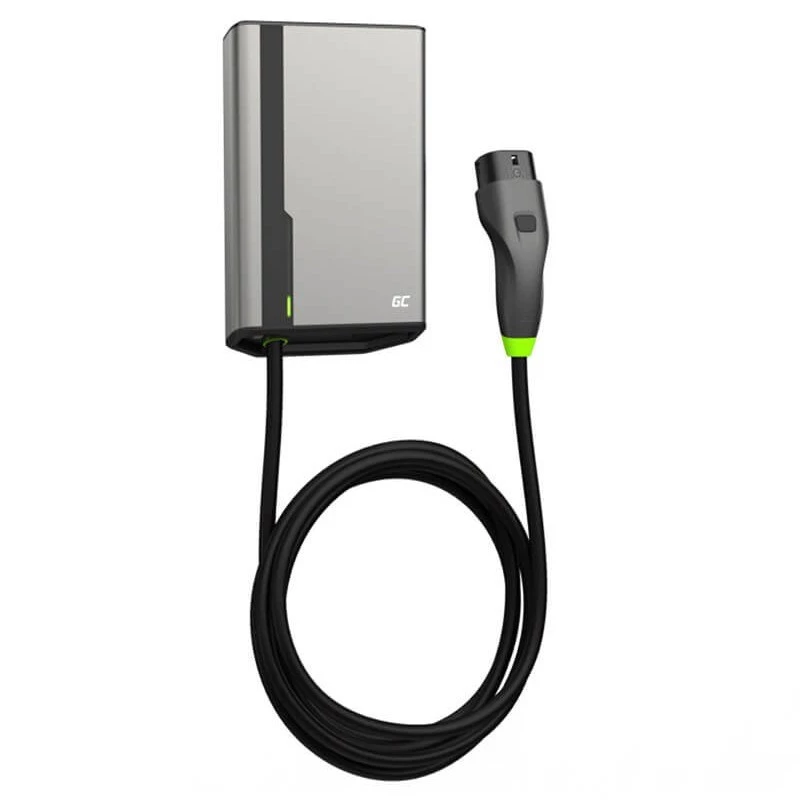 Wallbox zaļa Cell GC EVGC021B2250 3.6-22 KW 5m NFC pelēks alumīnijs