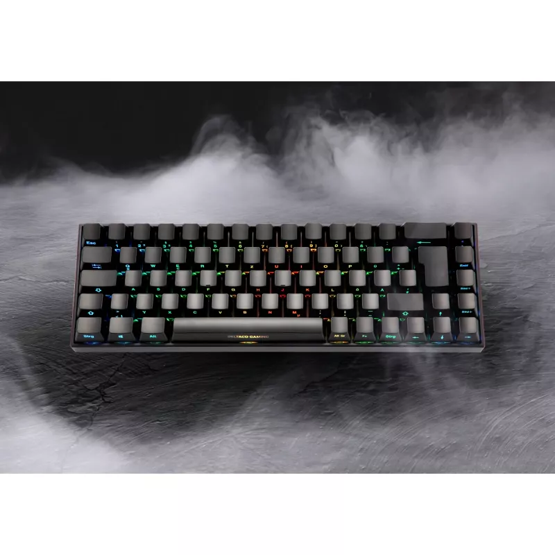 Deltaco GAM-100-DE - 65% - USB + Bluetooth - mehāniskais slēdzis - QWERTZ - RGB-LED - Melns