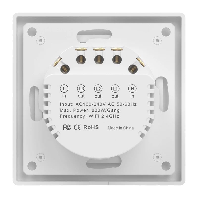 WiFi skārienjutīgais gaismas slēdzis Avatto TS20-EU-W3 2-kanālu 220V