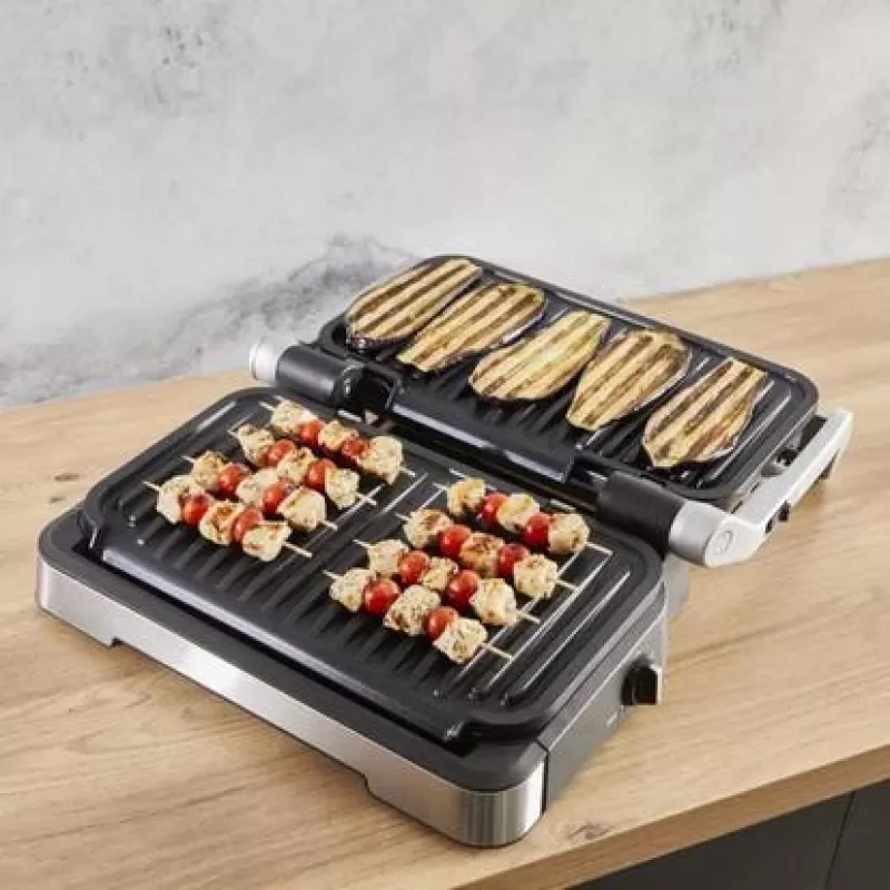 Elektriskais kontaktgrils Tefal OptiGrill+ XL no nerūsējošā tērauda — liela ietilpība, automātiskas gatavošanas programmas