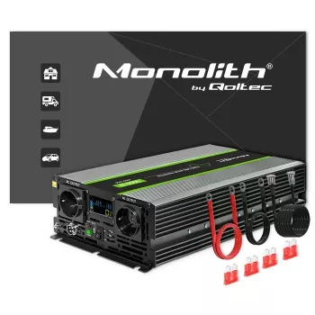 Qoltec 51923 Tīra sinusoīda invertors Monolith | 3000W | 6000W | 24V līdz 230V | LCD