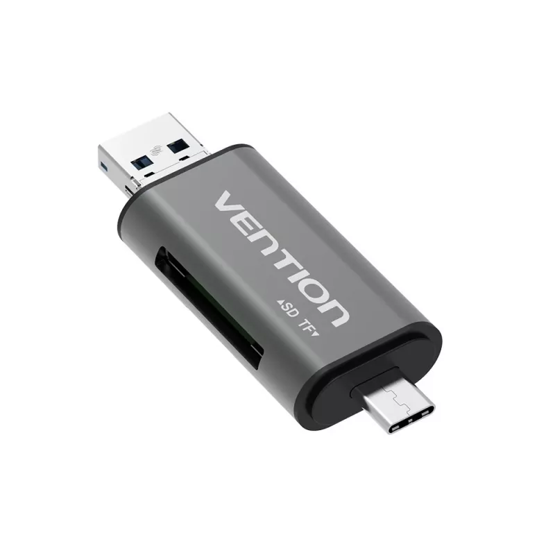 Vention USB3.0 daudzfunkciju karšu lasītājs pelēks metāla tipa