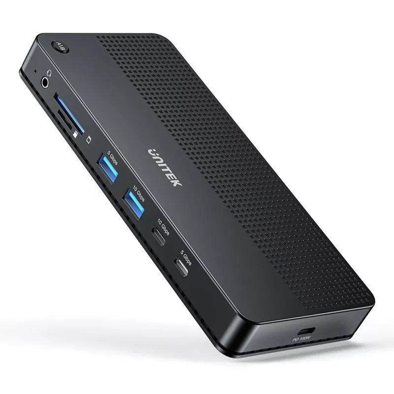 Dokstacija UNITEK D1103A01 USB4 vadu melna 100W strāvas padeve