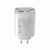 CANYON lādētājs OnCharge 65RC ar iebūvētu USB-C kabeli 65W, 1x PD, 1x QC, ES spraudnis, balts