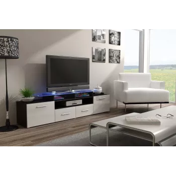 Cama TV statīvs EVORA 200 wenge/balts glancēts