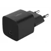 USB-C lādētājs Belkin BOOSTCHARGE 25W Power Delivery melns – ātrs USB‑C PD 25W sienas adapteris