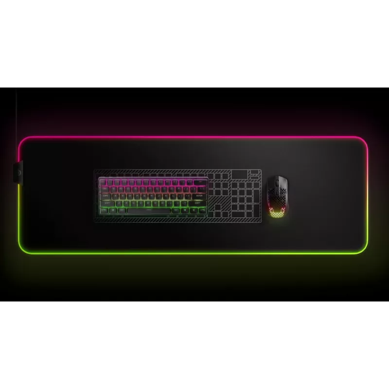 Mehāniskā spēļu klaviatūra STEELSERIES Apex Pro Mini Wireless — 60% formas faktors, USB + RF bezvadu + Bluetooth, QWERTY US, melna