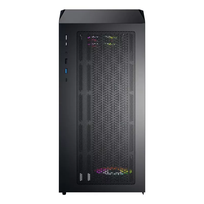 Montech X5M (B) Micro Tower PC korpuss — Micro‑ATX/Mini‑ITX, 3x120mm priekšā, 1x120mm aizmugurē, atbalsta ATX barošanas bloku, 2x3.5 collu + 4x2.5 collu, Melns
