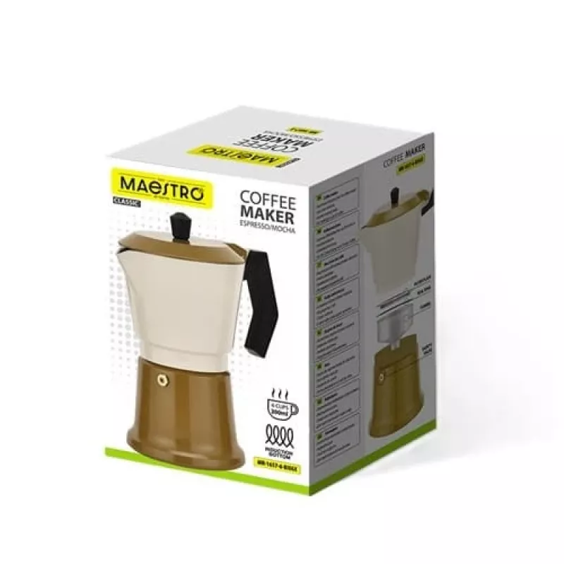 Plīts espresso kafijas automāts Maestro MR-1657-6-BEIGE alumīnija 6 krūzītēm