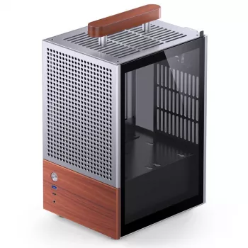 Datora korpuss Jonsbo T6, mini tornis, Mini-ITX, sudraba krāsā
