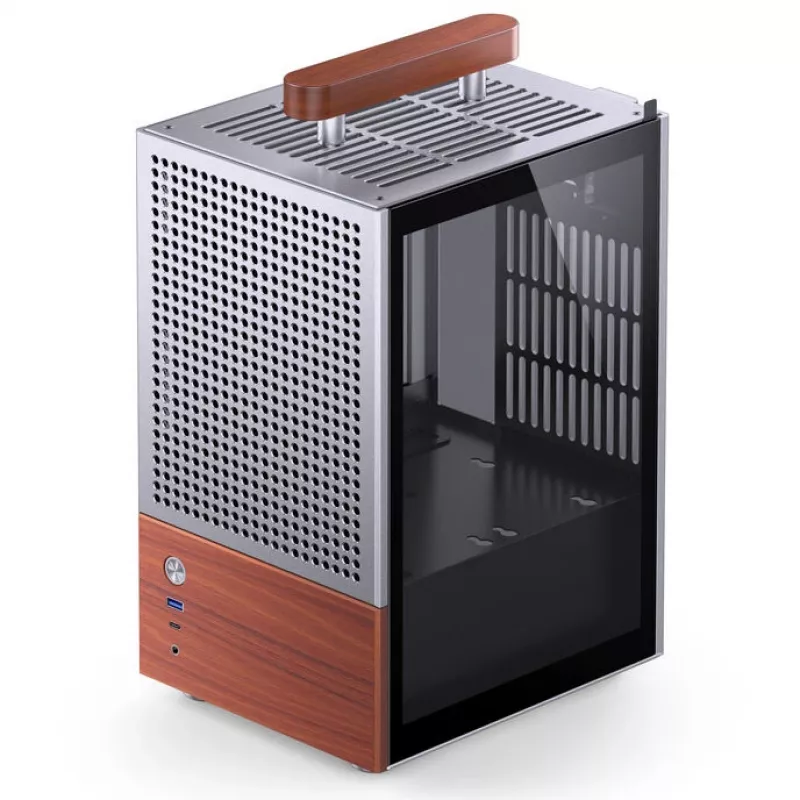Datora korpuss Jonsbo T6, mini tornis, Mini-ITX, sudraba krāsā