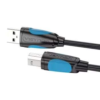 USB 2.0 A uz USB-B kabelis Vention VAS-A16-B500, 5 m, melns, vīriešu-vīriešu, 480 Mb/s