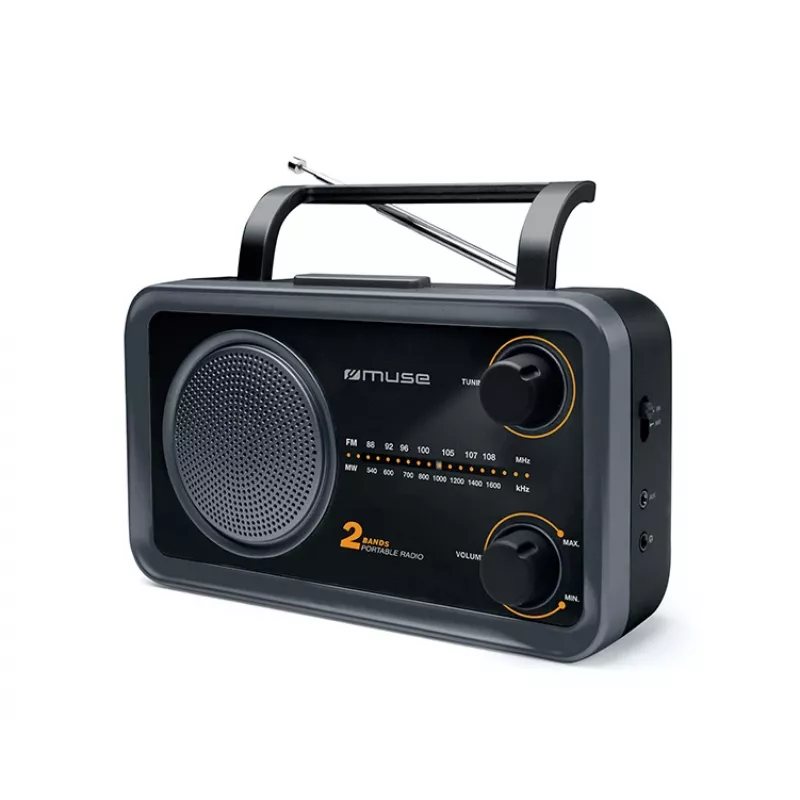 Muse | 2 joslu pārnēsājams radio | M-06DS | AUX ieeja | Pelēks