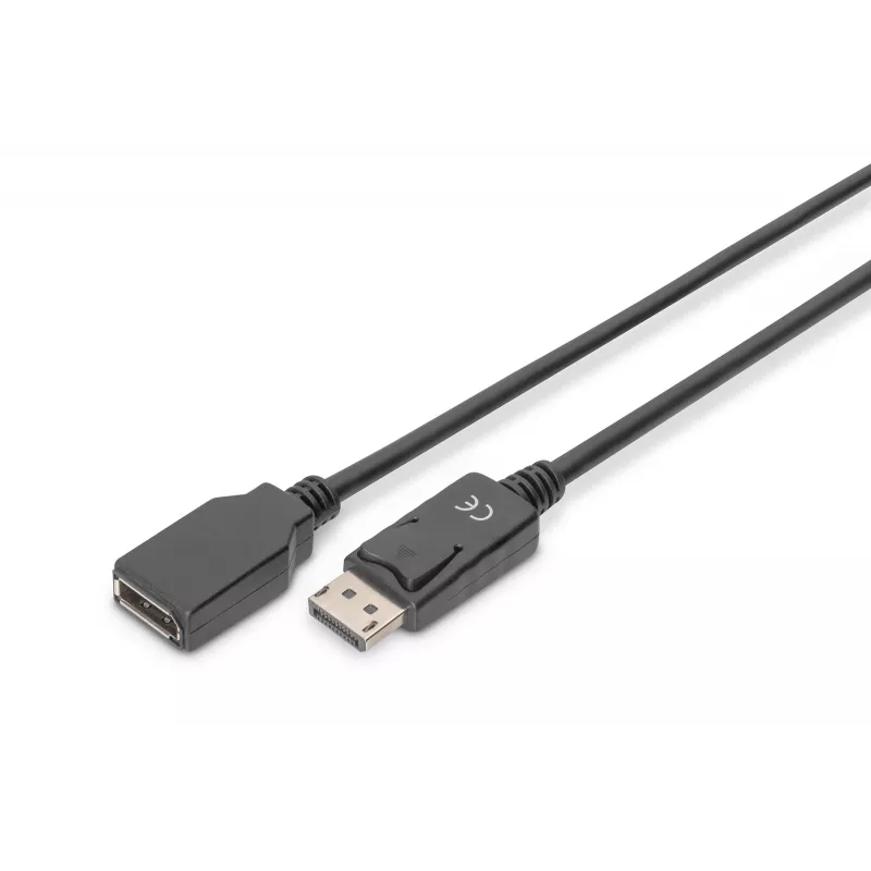 Digitus ASSMANN - DisplayPort pagarinātāja kabelis - DisplayPort (vīr.) - DisplayPort (siev.) - 2 m (DisplayPort 1.2) - lieta forma - melns (AK-340200-020-S)