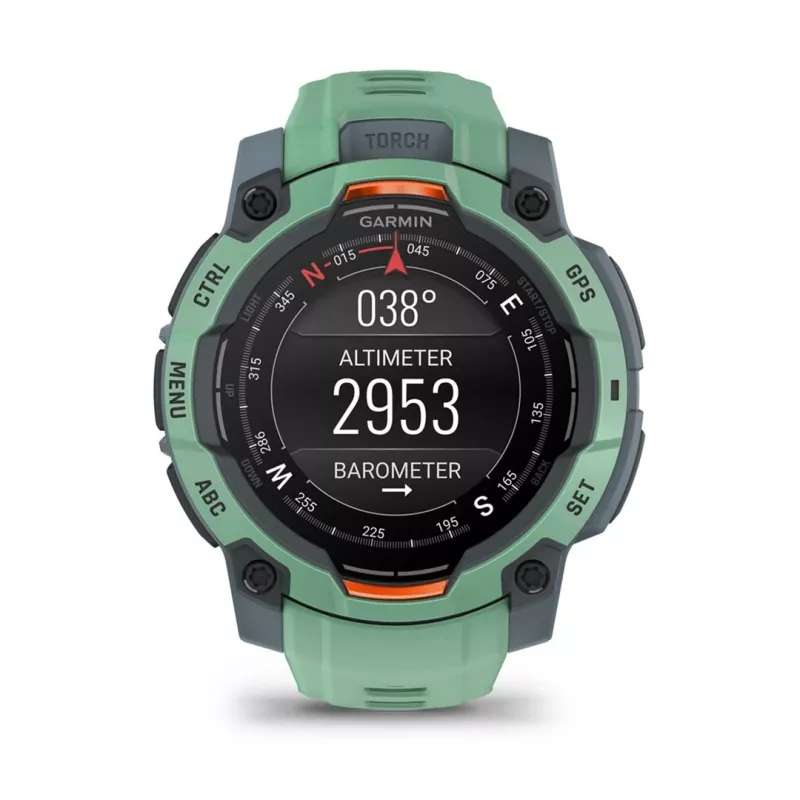 Garmin Instinct 3 AMOLED 3.05 cm (1.2) 45 mm Digital 390 x 390 pikseļi skārienjūtīgs Zaļš GPS (satelīts)