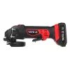 Leņķa slīpmašīna YATO YT-82826, 18V Li-Ion 2Ah, 125 mm disks, 10 000 apgr./min, M14 vītne, bezinstrumentu regulējams aizsargs