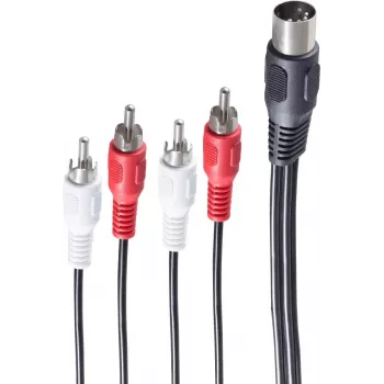 shiverpeaks BS10402 Audio kabelis 1,5 m DIN (5 kontaktu) 4 x RCA Melns (BS10402)