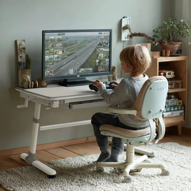 Ergo Office bērnu ergonomiskais regulējama augstuma galds, pelēks, maks. 100 kg, ER-417 2gz