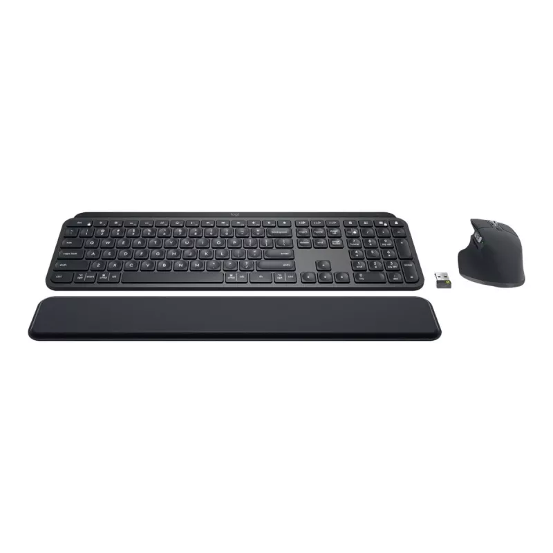 Logitech MX Keys Combo for Business - Tastatūras un peles komplekts - ar fona apgaismojumu - Bezvadu - Bluetooth LE - QWERTY - GB - Grafīts