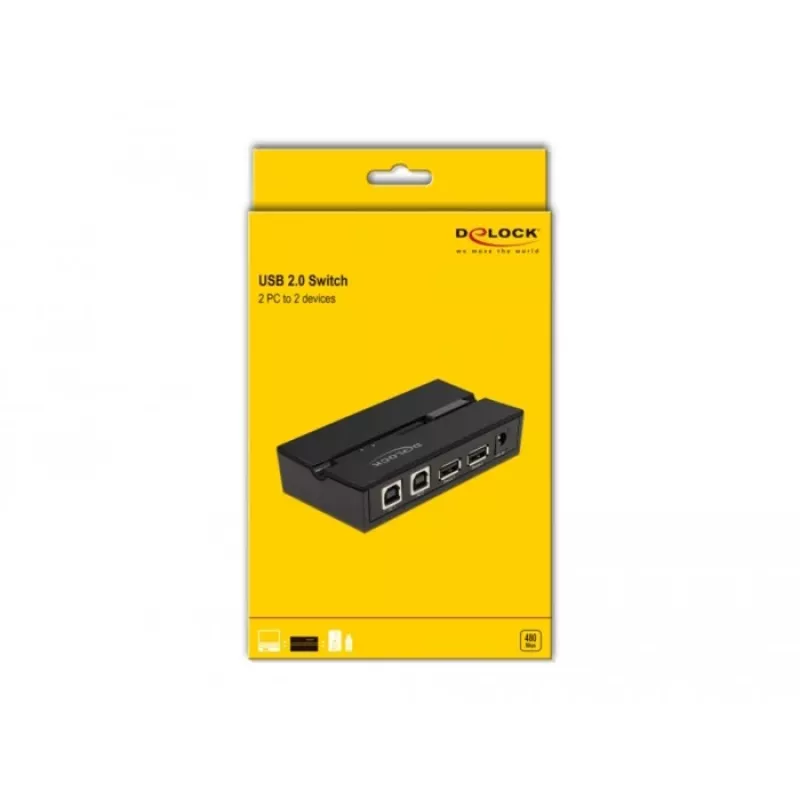 DeLOCK 11492 datora datu pārslēgs USB Type-A uz USB Type-B 0.48 Gbit/s
