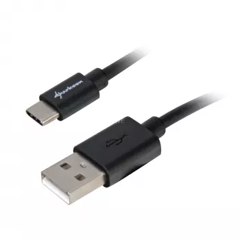 USB 2.0 A uz USB-C kabeļa adapteris Sharkoon 0,5 m, melns