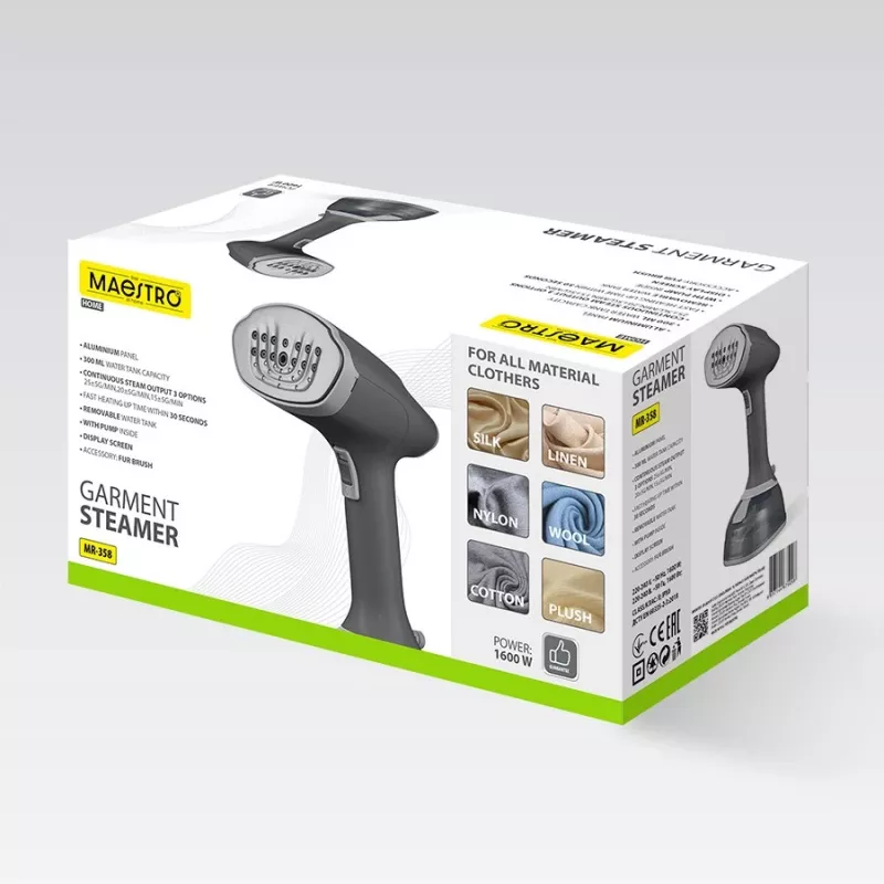 Apģērbu tvaikonis Maestro MR-358 1600W, rokas apģērba tvaikonis vertikālai tvaicēšanai