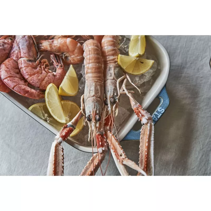 Staub 40508-172-0 keramikas taisnstūra cepamtrauku komplekts, 3 daļas, antīkā tirkīza