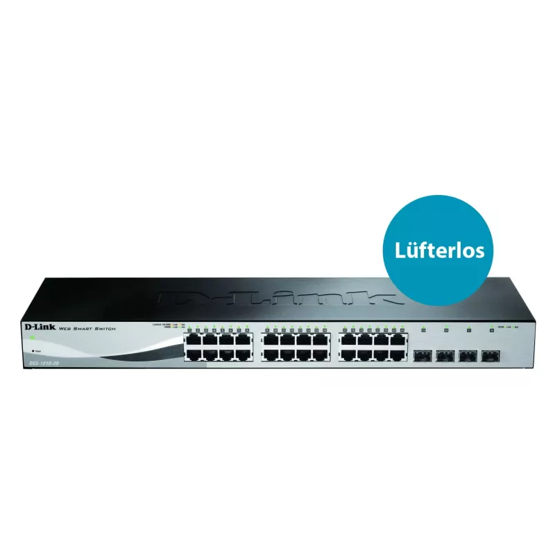 D-Link DGS-1210-28 Managed L2/L2+ 1U Melns