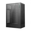 DeepCool CH170 PLUS Tower Melns — micro-ATX/mini-ITX korpusa korpuss, rūdīta stikla logs, USB-C, augšējais barošanas bloka novietojums