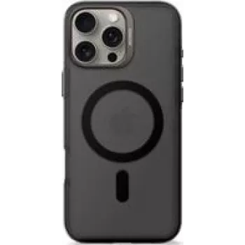 Telefona mugursoma Decoded iPhone 16 Pro Max — caurspīdīgi melna, pārstrādāta plastmasa Rūdīta stikla ekrāna aizsargs