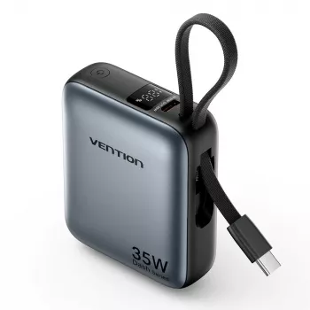 Ārējais akumulators Vention FHEH0 litija polimēra 10000 mAh 35 W USB-C melns