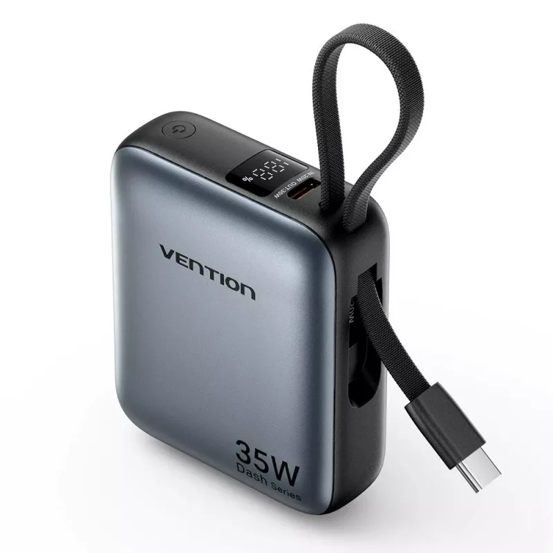 Ārējais akumulators Vention FHEH0 litija polimēra 10000 mAh 35 W USB-C melns